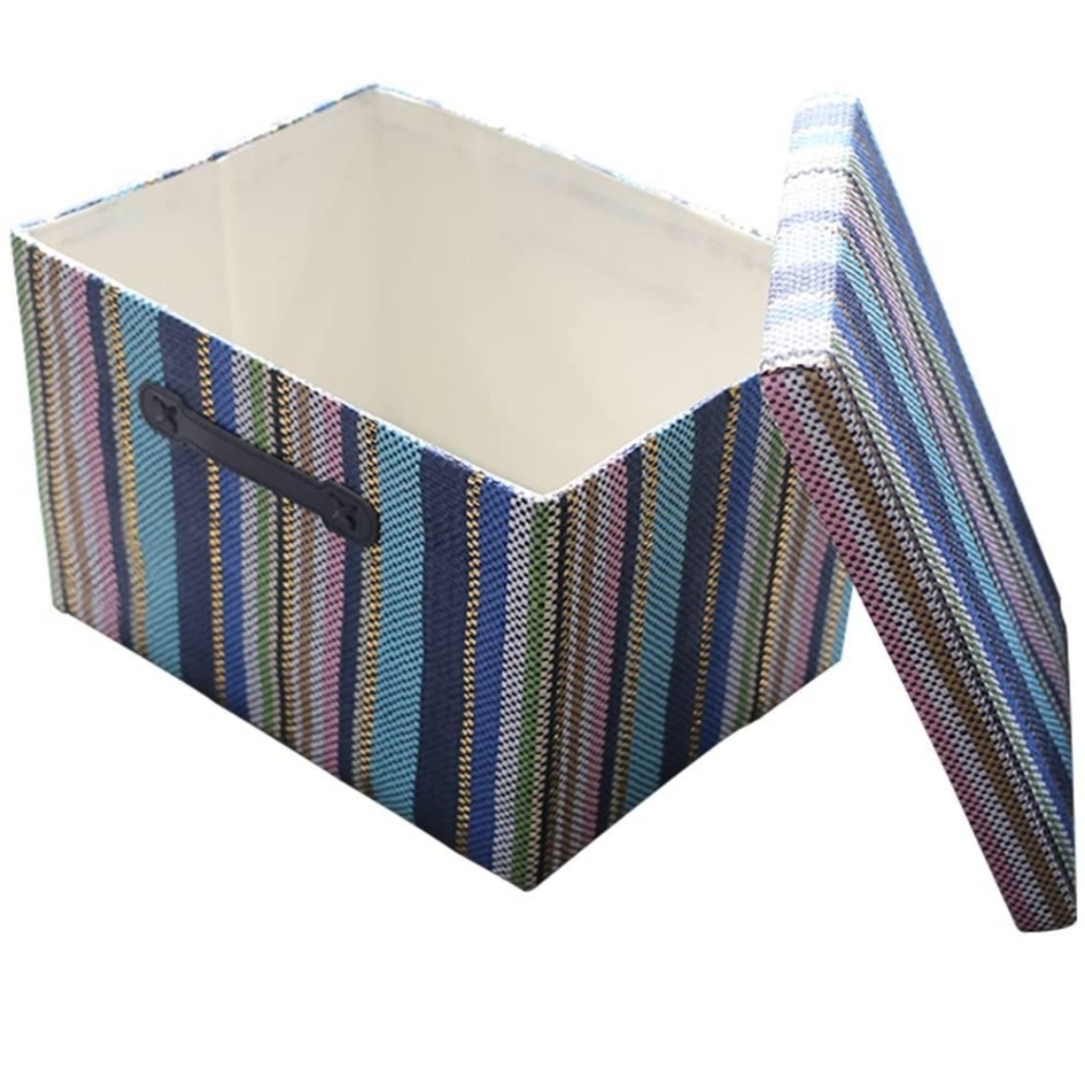 Storage Box with Lid Decorative Organizer Basket - Picture 2 of 5